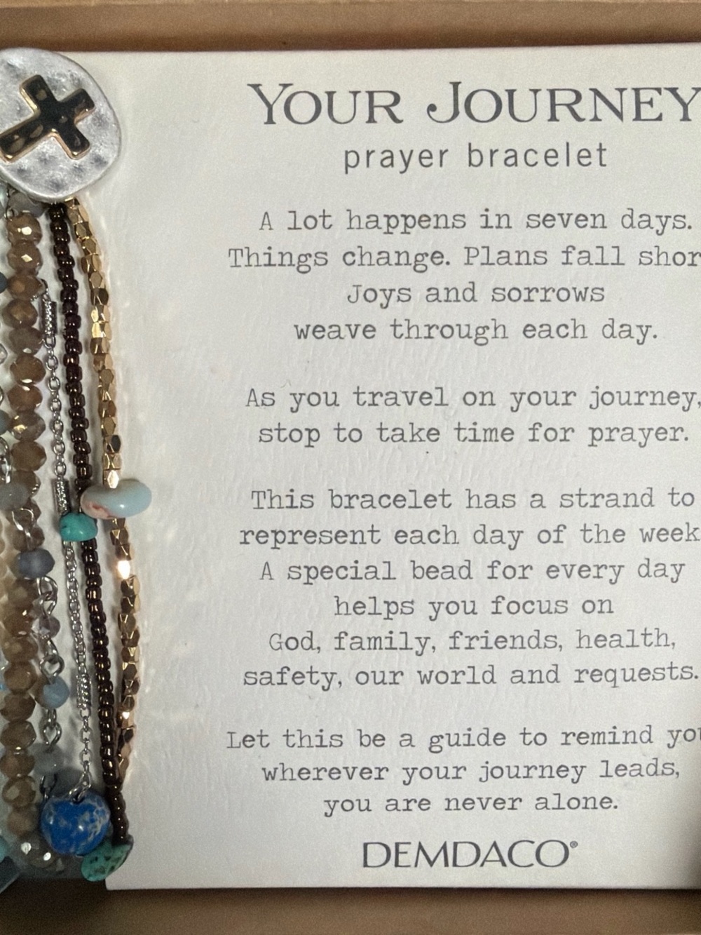 Demdaco Multistrand Prayer Bracelet Set with Silver Cross Button
